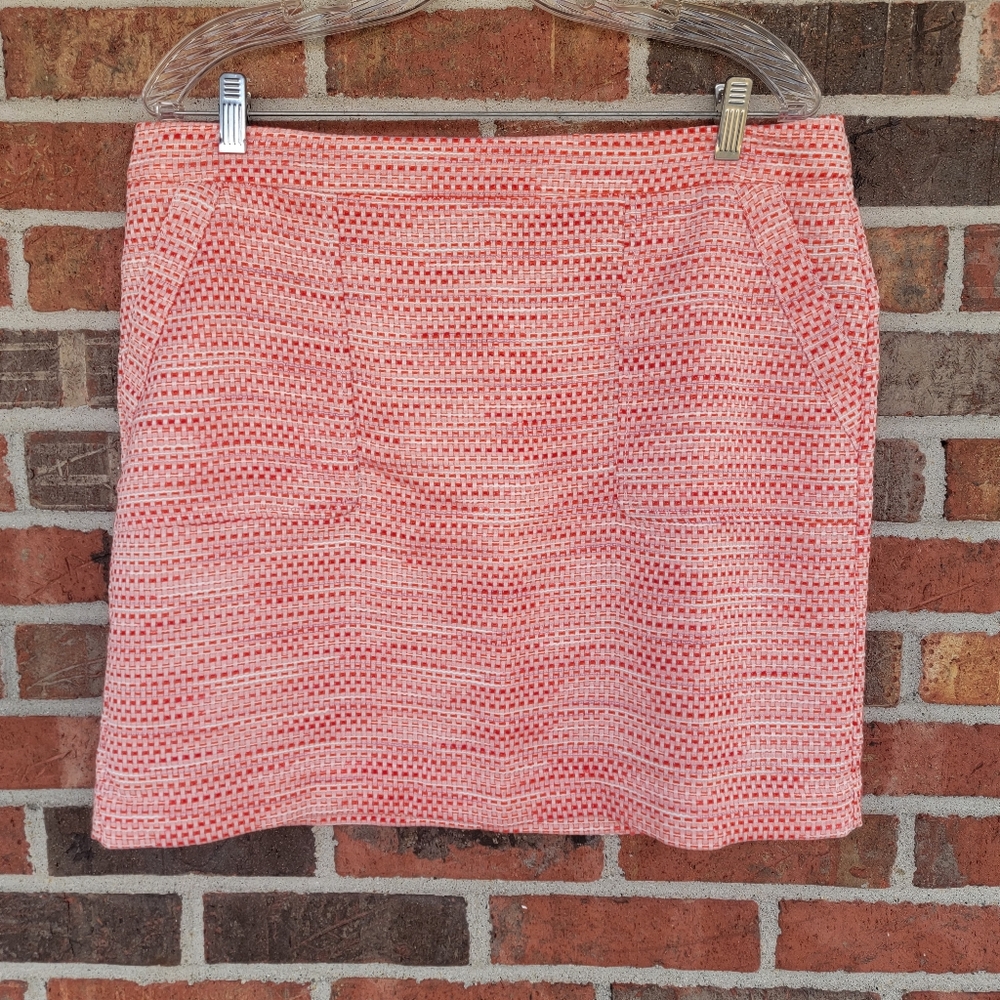 Ann Taylor Loft NWT Straight Pencil Tweed Mini Skirt Fully lined with pockets 14